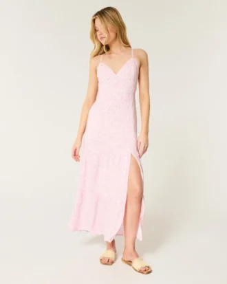 Vestido maxi com costas abertas