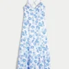 Vestido maxi com costas abertas