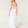 Vestido maxi com costas abertas