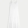 Vestido maxi com costas abertas