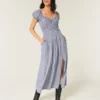 Vestido maxi de manga curta com costas abertas Vestido maxi de manga curta com costas abertas