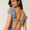Vestido maxi de manga curta com costas abertas Vestido maxi de manga curta com costas abertas