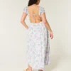 Vestido maxi de manga curta com costas abertas Vestido maxi de manga curta com costas abertas