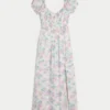 Vestido maxi de manga curta com costas abertas Vestido maxi de manga curta com costas abertas
