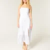 Vestido maxi sem alças bordado Vestido maxi sem alças bordado