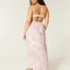 Vestido maxi sem alças com torção no busto