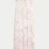 Vestido maxi sem alças com torção no busto