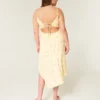 Vestido midi com bainha assimétrica