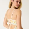 Vestido midi com costas abertas em mistura de linho